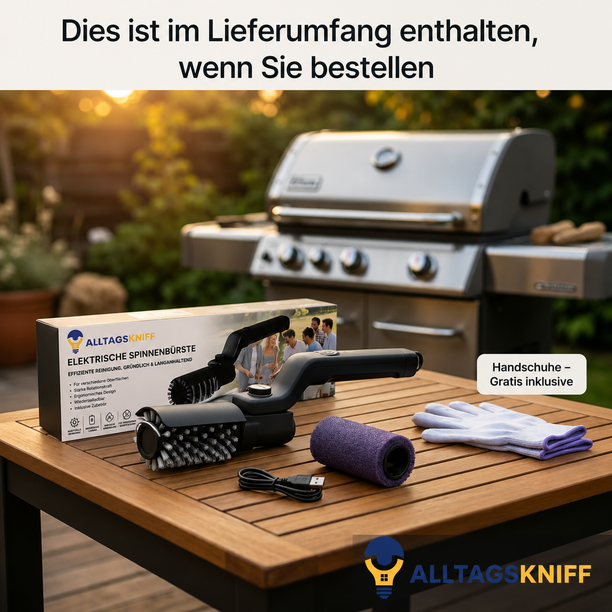 Grillbürste Pro™ | Elektrischer Grillreiniger mit leistungsstarkem Motor