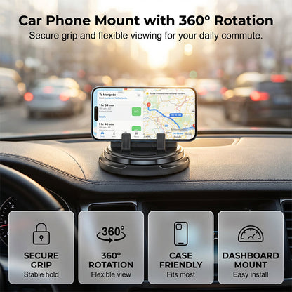 🚗 DriveFlex™ 360 | Handyhalterung für das Armaturenbrett (um 360° drehbar) für das Auto