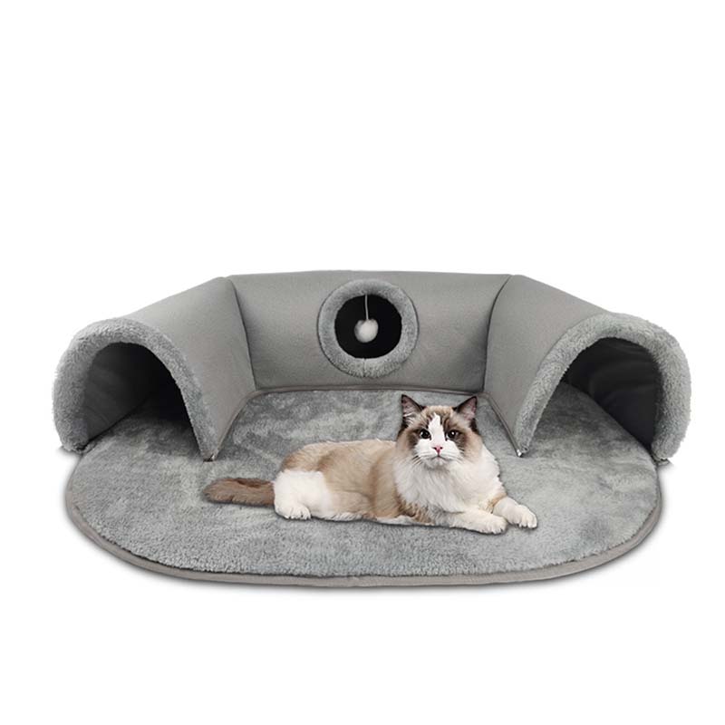 🐱 TunnelNest Katzenbett™ 🐾 | 2-in-1 Kuschelbett & Spielparadies